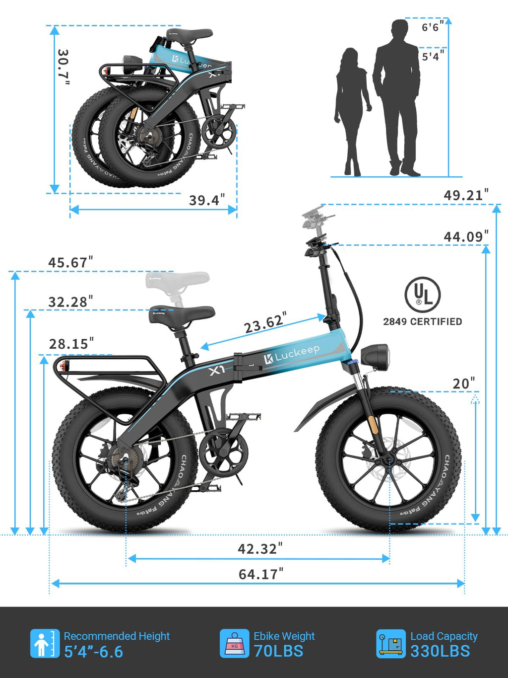 Folding Electric Bike for Adults 1500W Peak Motor, 28MPH 60 Miles,720WH Battery 20" x 4.0" Fat Tire Foldable Ebikes for Adults NFC/Anti-Theft/Hydraulic Brakes E-Bbike Commuter Men