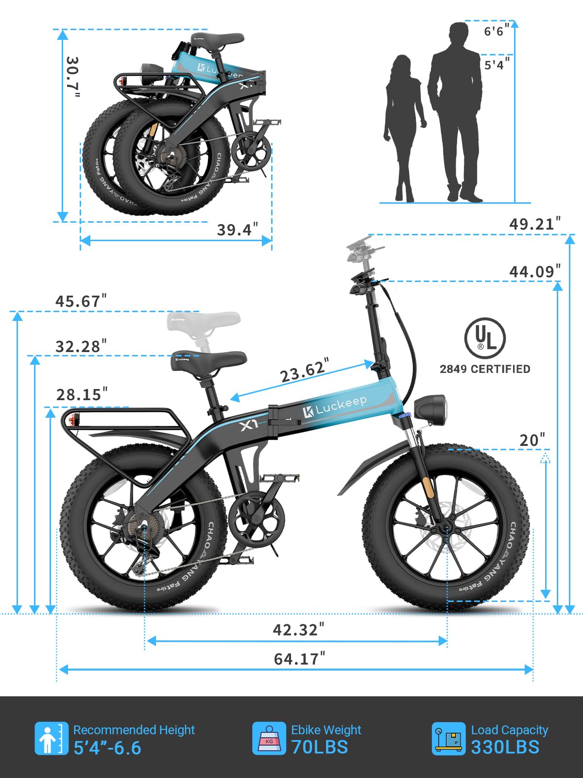 Folding Electric Bike for Adults 1500W Peak Motor, 28MPH 60 Miles,720WH Battery 20" x 4.0" Fat Tire Foldable Ebikes for Adults NFC/Anti-Theft/Hydraulic Brakes E-Bbike Commuter Men