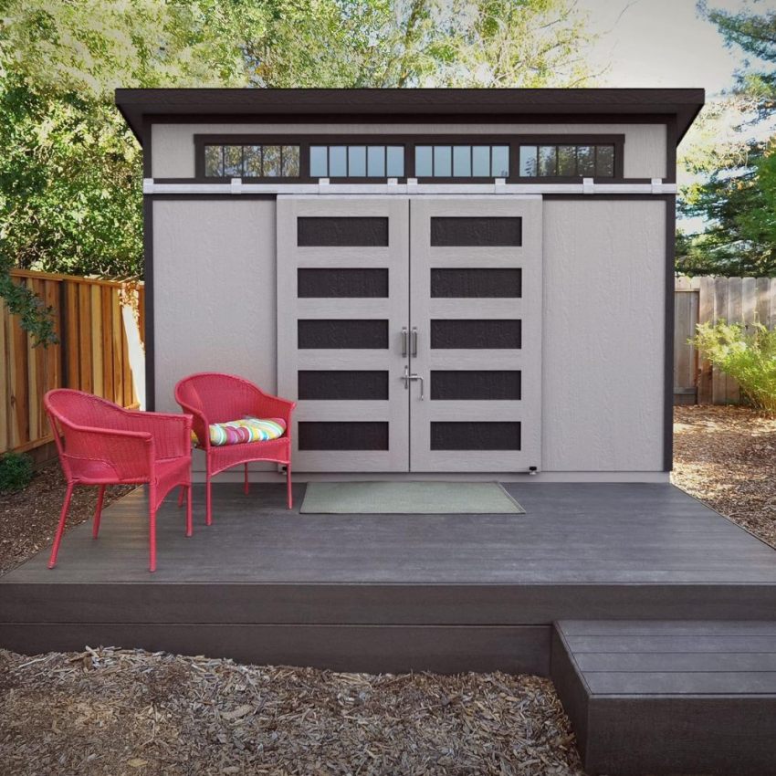 Handy Home Products Palisade 12x8 DIY Wooden Storage Shed (With Floor)