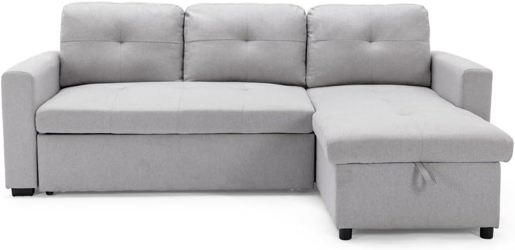 More4Homes NEWPORT FABRIC CORNER LARGE 3 SEATER SOFA BED WITH STORAGE LEFT OR RIGHT SIDE