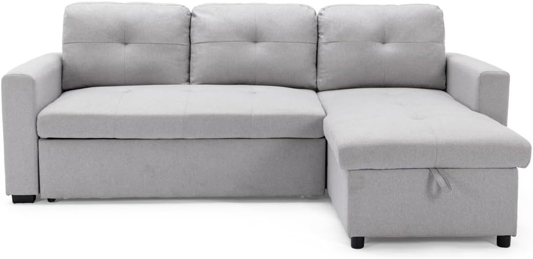 More4Homes NEWPORT FABRIC CORNER LARGE 3 SEATER SOFA BED WITH STORAGE LEFT OR RIGHT SIDE
