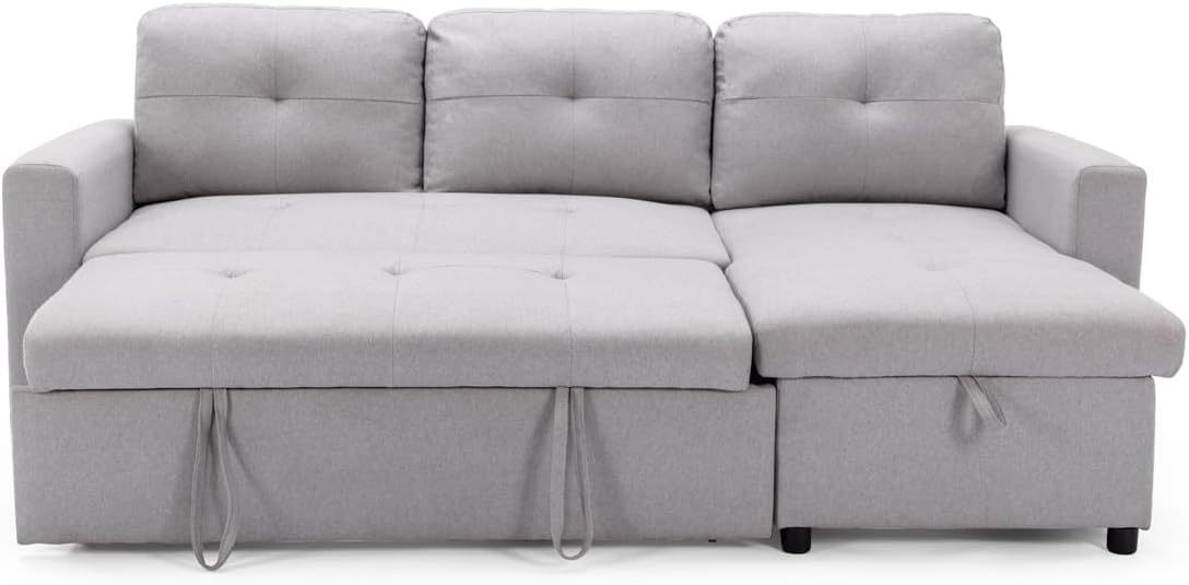 More4Homes NEWPORT FABRIC CORNER LARGE 3 SEATER SOFA BED WITH STORAGE LEFT OR RIGHT SIDE