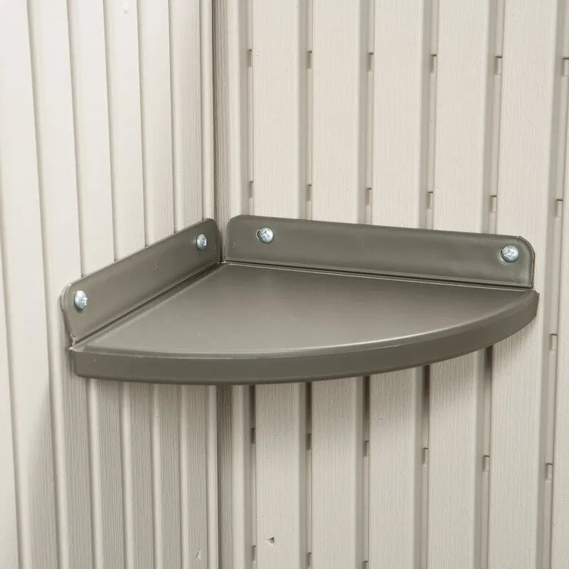 8' wide x 7' 4" deep plastic storage shed