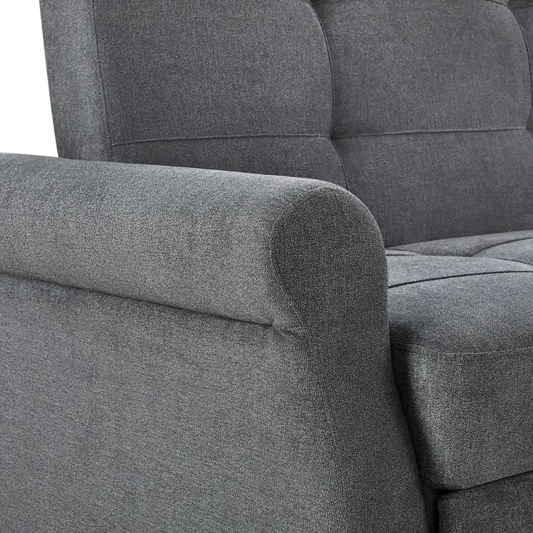 Serta Sabrina 73" Queen Rolled Arm Tufted Back Convertible Sleeper Sofa with Cushions (Dark Gray)