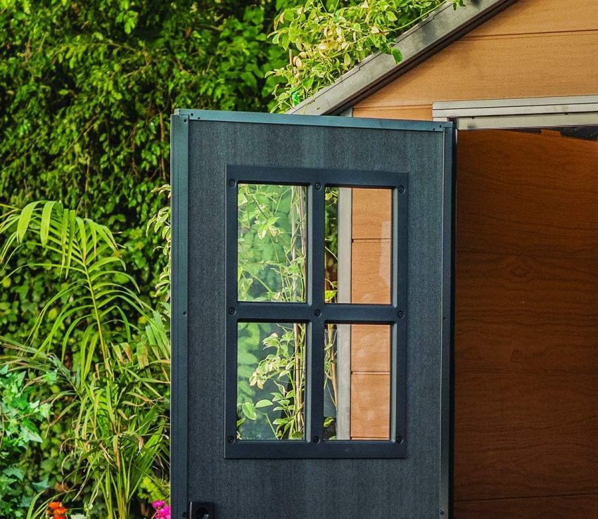 Keter Newton 7.5x11 Large Resin Outdoor Storage Shed Kit &ndash; Perfect to Store Patio Furniture, Garden Tools, Bike Accessories, and Lawn Mower, Mahogany Brown
