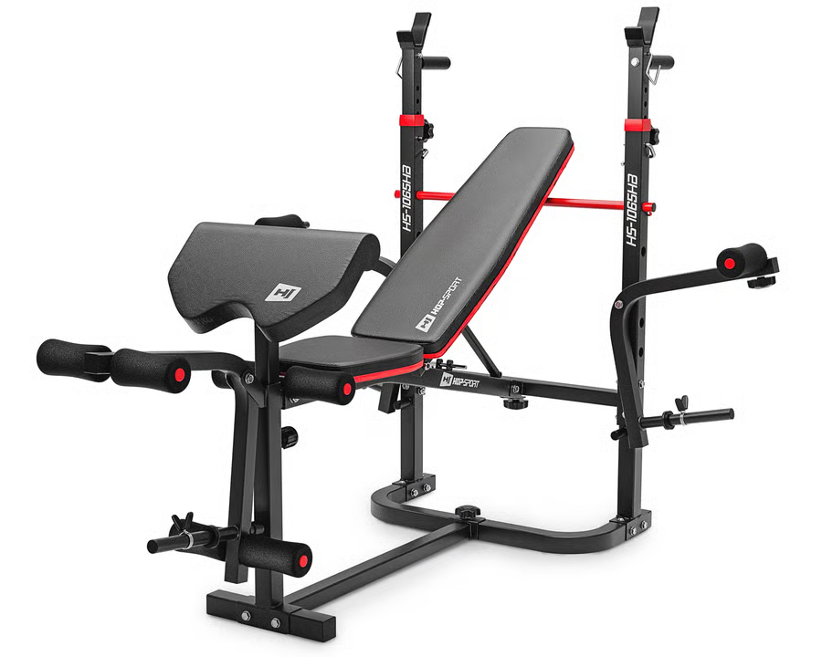 Hop-Sport plastic dumbbell set with weight bench 1065
