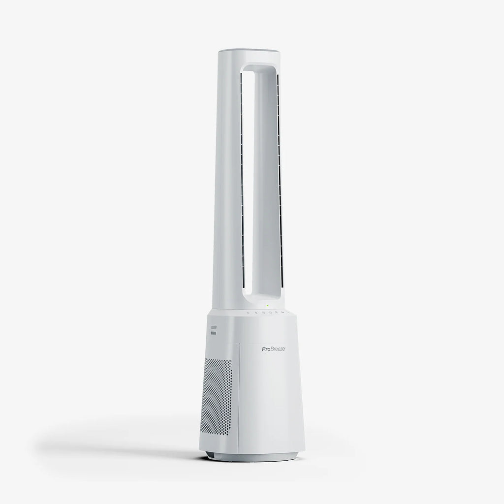 OmniAir 41" Premium Bladeless Tower Fan and Air Purifier - White