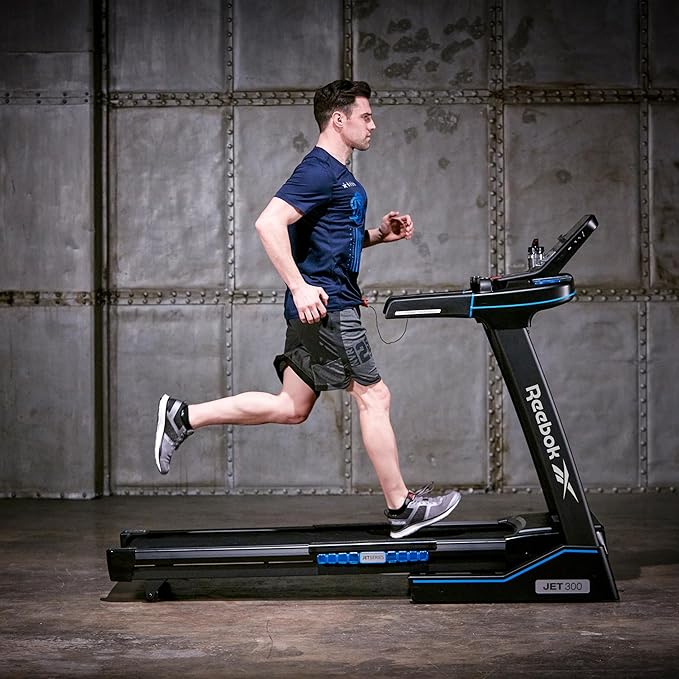 Reebok Jet 300 Bluetooth Treadmill – Smart Folding Running Machine with 2.5HP Motor, 15 Incline Levels & Fitness Tracking