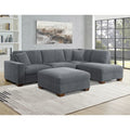 Thomasville Artesia Corduroy Fabric Sectional with Ottoman