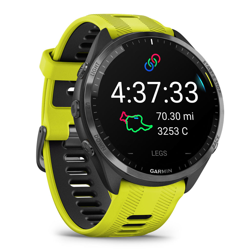 Garmin Forerunner® 965 Running Smartwatch, Colorful AMOLED Display, Training Metrics and Recovery Insights, Black and Powder Gray, 010-02809-00