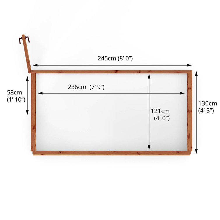 Mercia 8 x 4ft Premium Lean Too Greenhouse