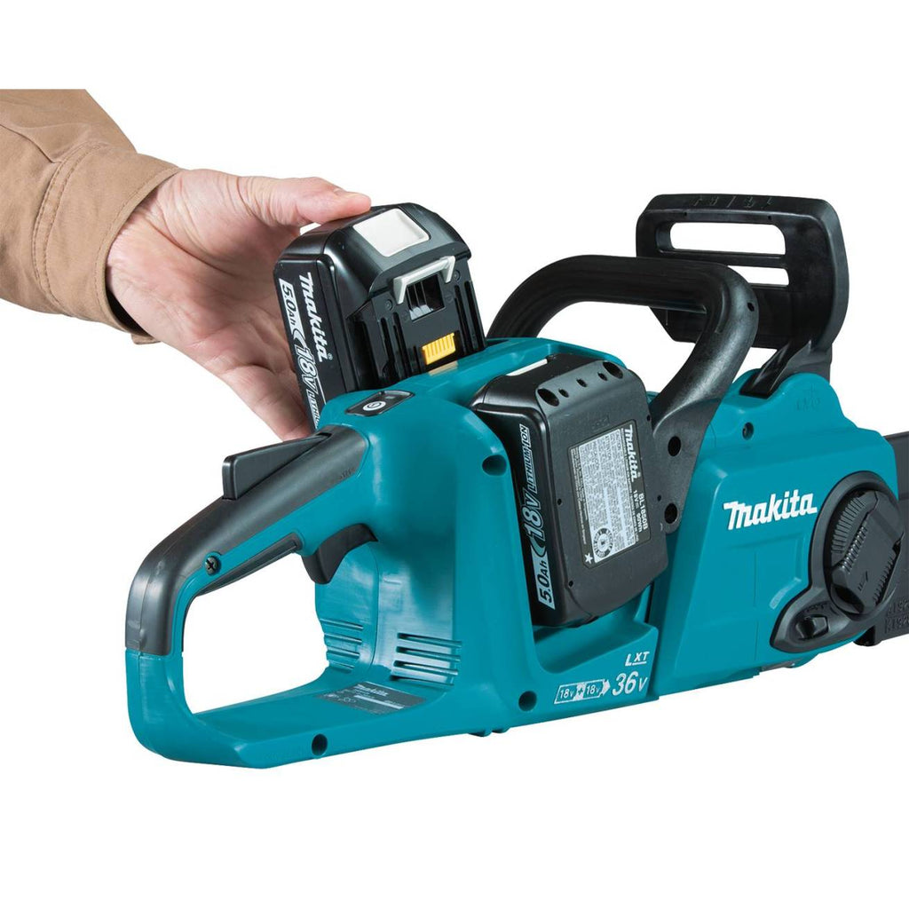 Makita XCU04PT 36V (18V X2) LXT Brushless 16" Chain Saw Kit with 4 Batteries (5.0Ah)
