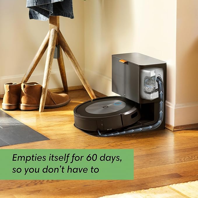 iRobot Roomba j7+ Self-Emptying Robot Vacuum – Avoids Obstacles & Pet Mess, 60-Day Auto Empty