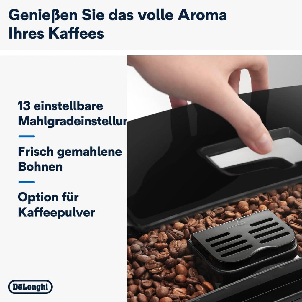De'Longhi Magnifica S ECAM11.112.B Fully Automatic Coffee Machine with Milk Frothing Nozzle for Cappuccino with Espresso Direct Selection Buttons and Rotary Control 2 Cup Function Black