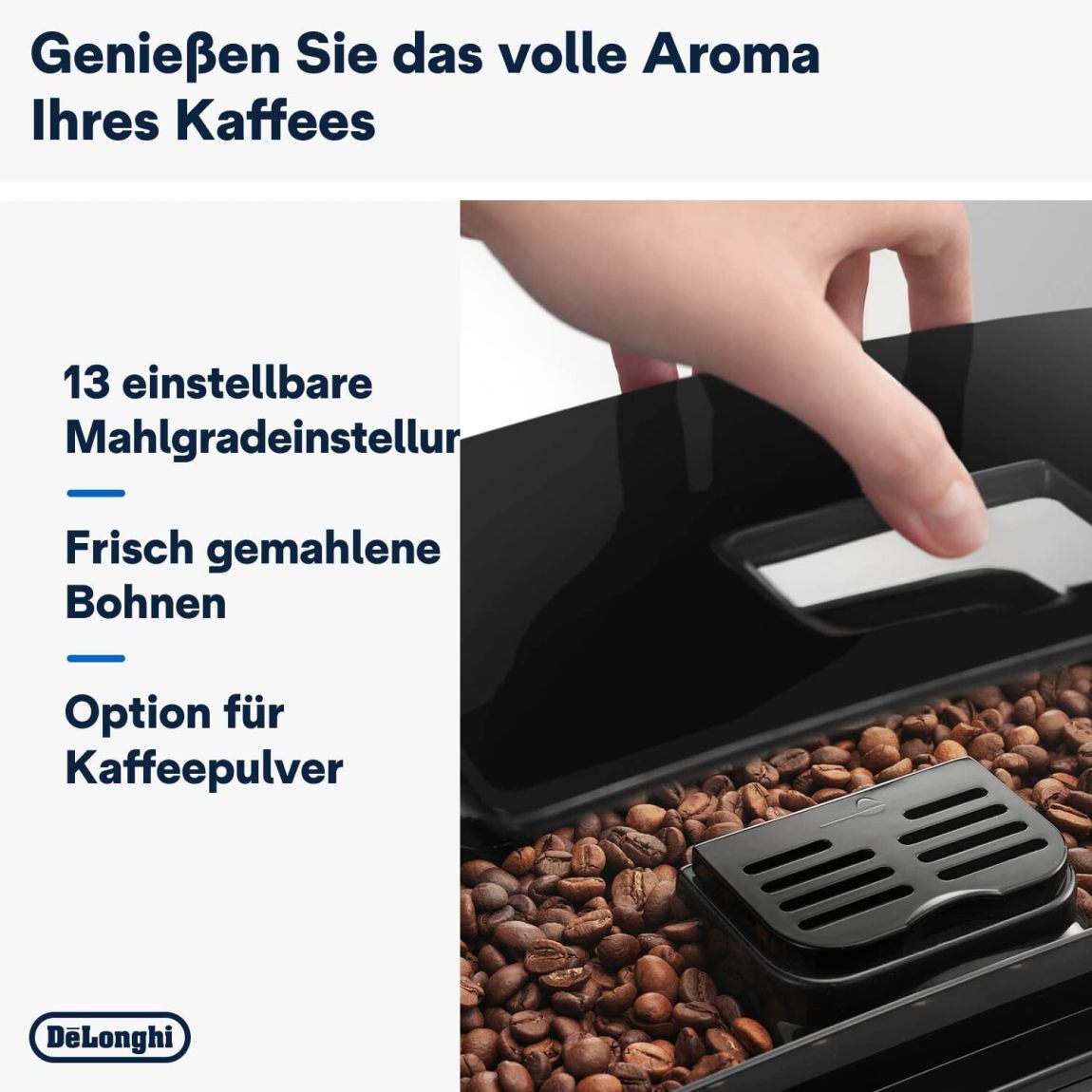 De'Longhi Magnifica S ECAM11.112.B Fully Automatic Coffee Machine with Milk Frothing Nozzle for Cappuccino with Espresso Direct Selection Buttons and Rotary Control 2 Cup Function Black