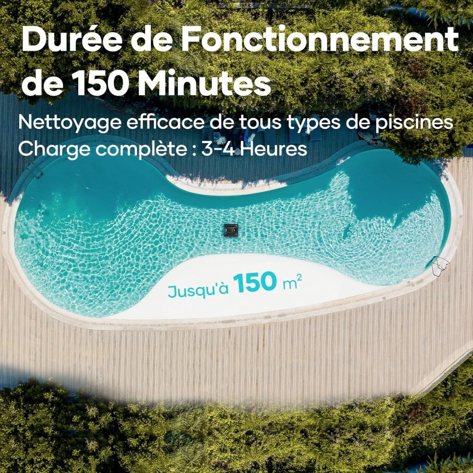 AIPER Scuba S1 Robot Pool Floor and Walls, Water Line, Cordless Pool Vacuum, 4 Modes, 150Min Battery Life, Climbing Walls, Intelligent Navigation 2.0, Ideal for In-Ground Pools 150㎡