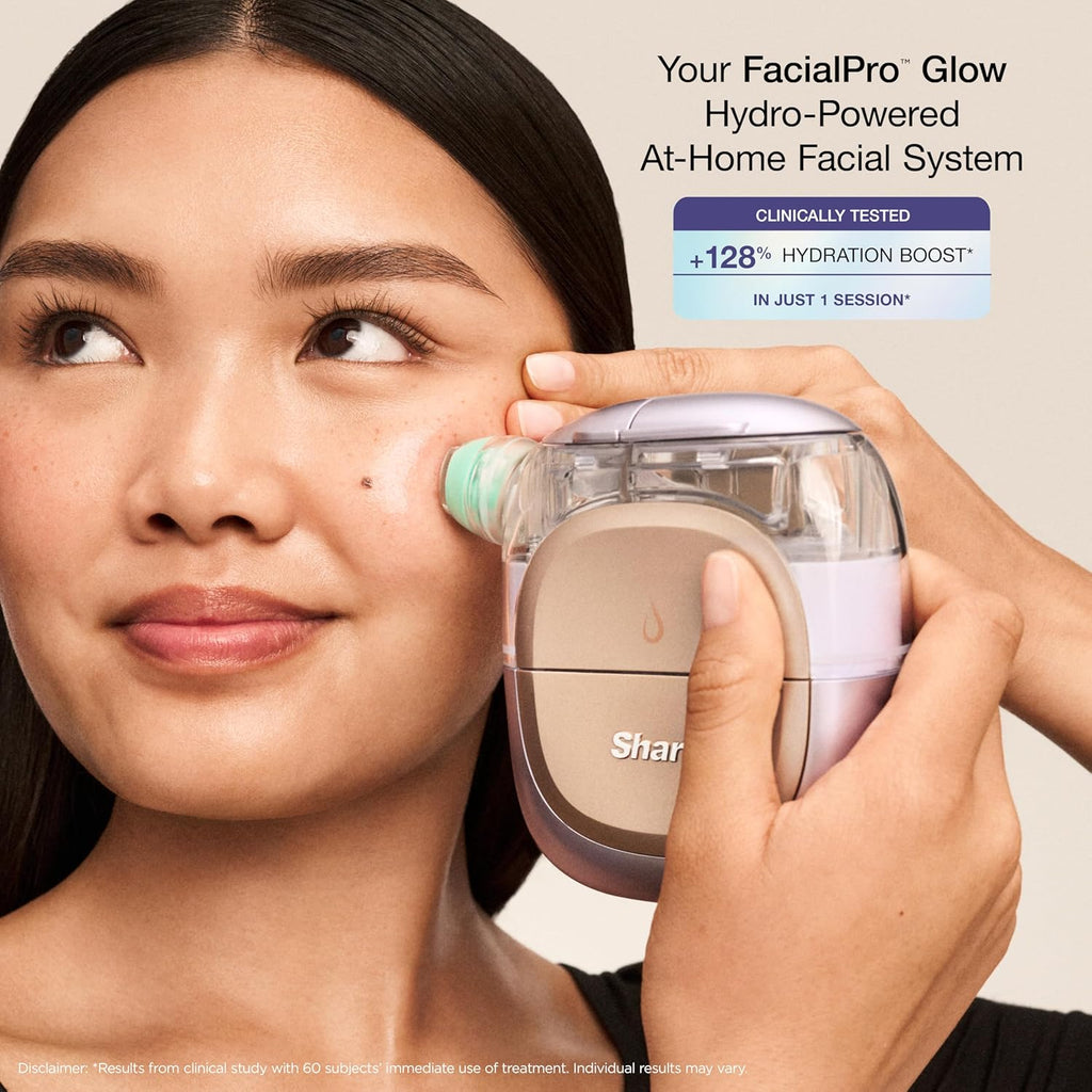 Shark FacialPro Glow at-Home Hydro-Powered Facial System with DePuffi Hot & Cold Therapy – Professional Spa Skincare Device for Pore Cleansing, Hydration, & Radiant Glow, Blue, FH320