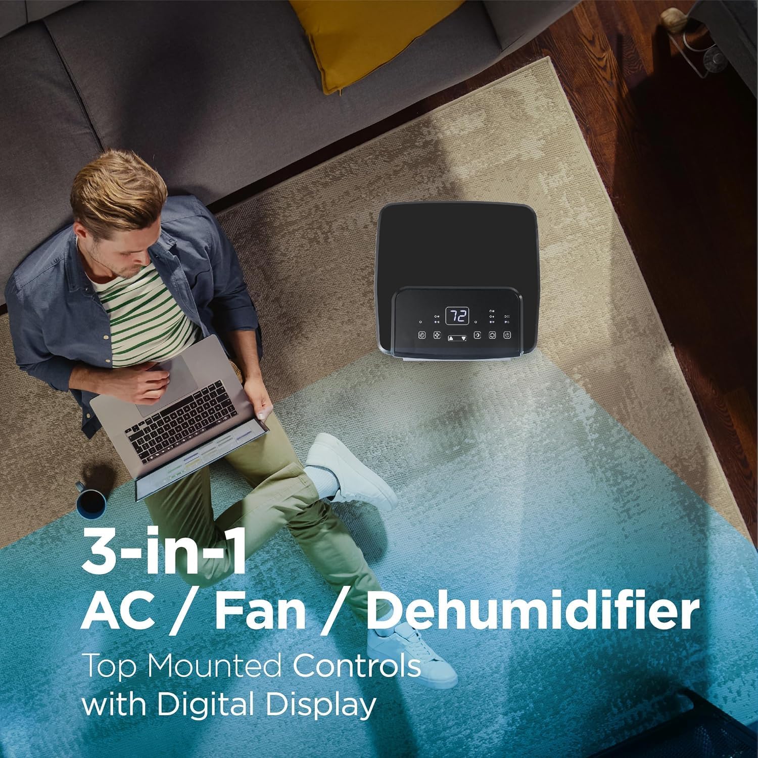BLACK+DECKER 8.000 BTU Portable Air Conditioner with Wifi & Remote Control. 3-1-in AC. Fan & Dehumidifier. with App. Alexa & Google Assistant. Window Kit