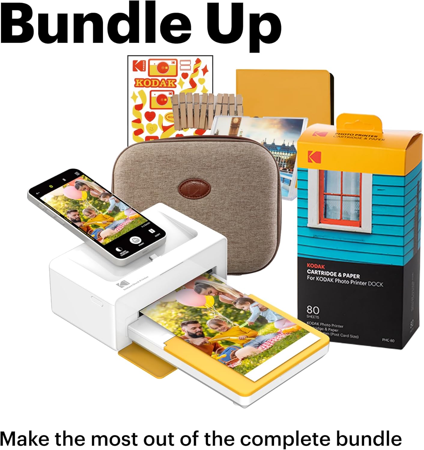 Instant photo printer (4x6 inches) + 90 gift packs