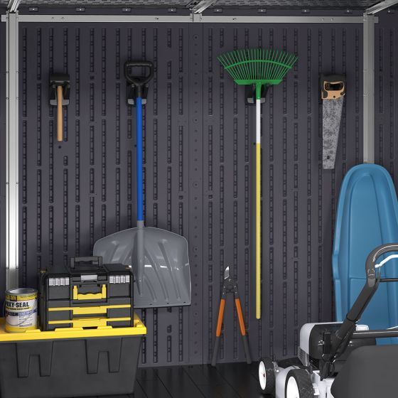 Modernist&reg; 8 ft. x 7 ft. Dual Barn Door Storage Shed