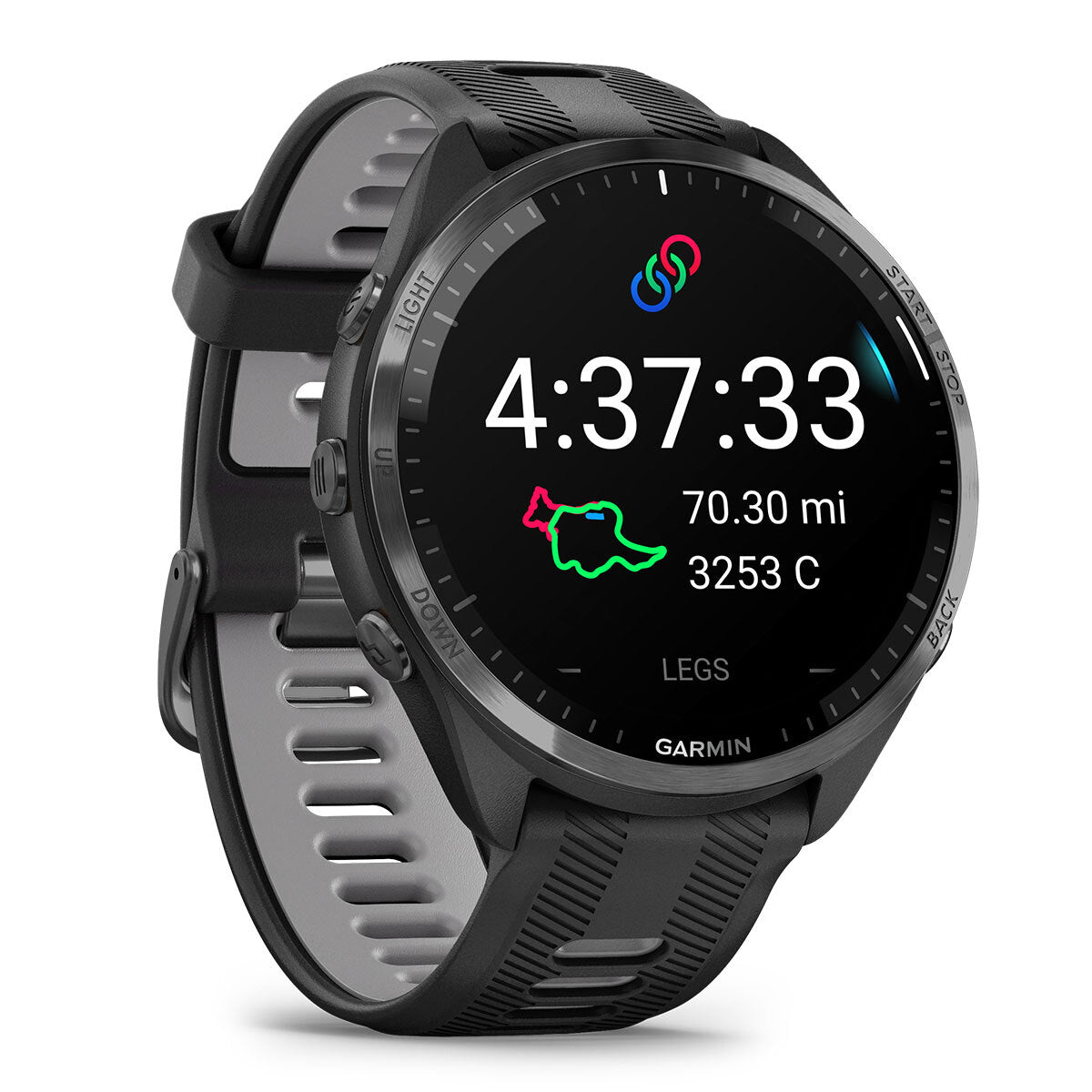 Garmin Forerunner® 965 Running Smartwatch, Colorful AMOLED Display, Training Metrics and Recovery Insights, Black and Powder Gray, 010-02809-00