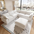 160.6" Cloud Modular Sectional Sofa with Storage Ottomans, V Shaped Minimalist Sofa Couch, Convertible Couch Deep Seat for Living Room Sets,Covers Washable&Replaceable