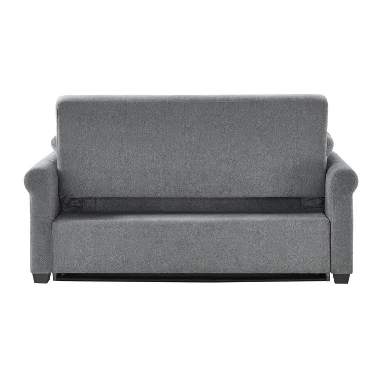Serta Sabrina 73" Queen Rolled Arm Tufted Back Convertible Sleeper Sofa with Cushions (Dark Gray)