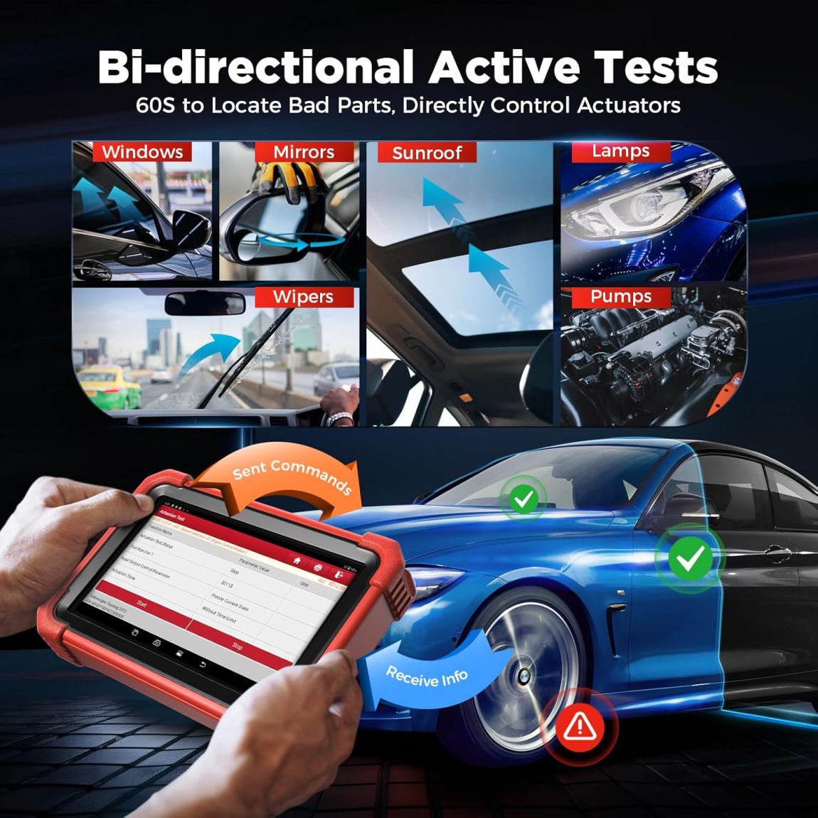 LAUNCH X431 CRP919XBT Elite 2025 OBD2 Scanner – Wireless Bidirectional ECU Coding Tool with CANFD & DOIP, Full System OE-Level Diagnostics, IMMO, FCA AutoAuth, 35+ Reset Services, 2-Year Free Updates