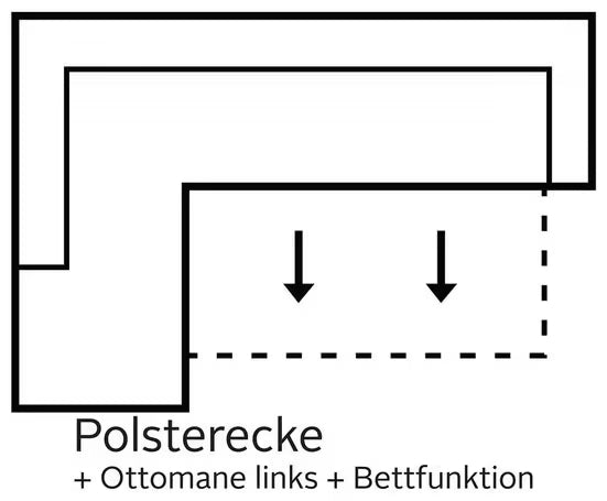 Valantine L-shaped corner sofa (Luxury microfiber ALTARA NUBUCK® with bed function)