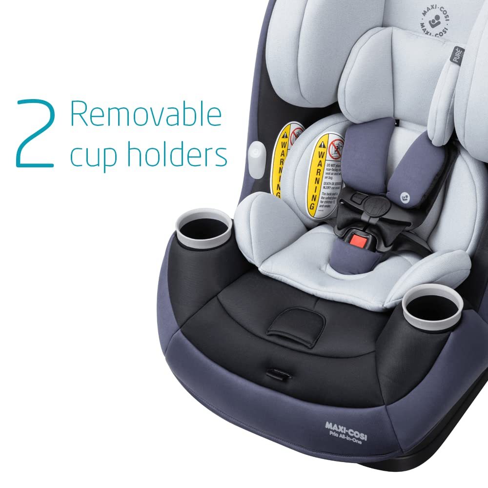 Maxi-Cosi Pria All-in-One Convertible Car Seat, Rear Facing Car Seat for Infants from 4-40 lbs, Forward Facing Car Seat up to 100 lbs in Booster Seat Mode, Midnight Slate