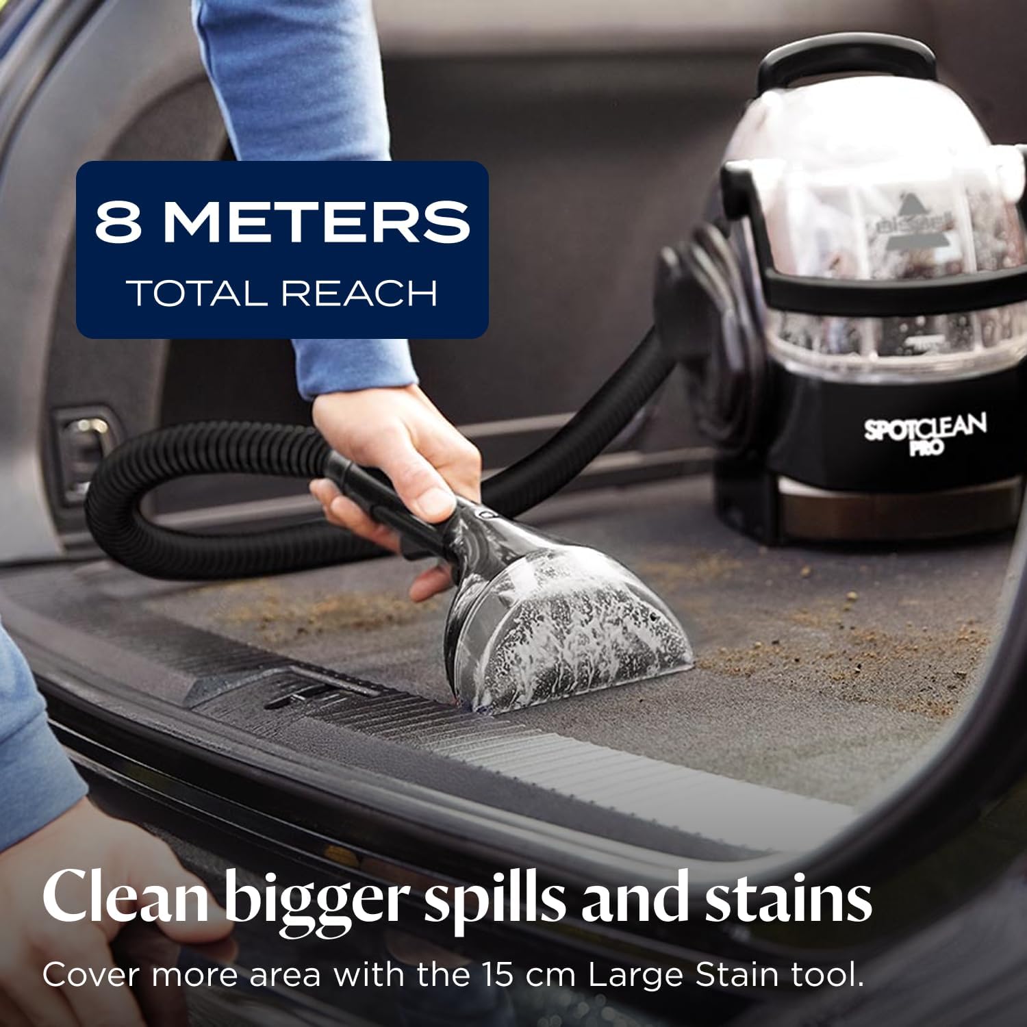 BISSELL SpotClean Pro Portable Carpet & Upholstery Cleaner – 750W Deep Stain Remover for Pets, Spills, Sofa & Car, Large 2.8L Tank (1558E)