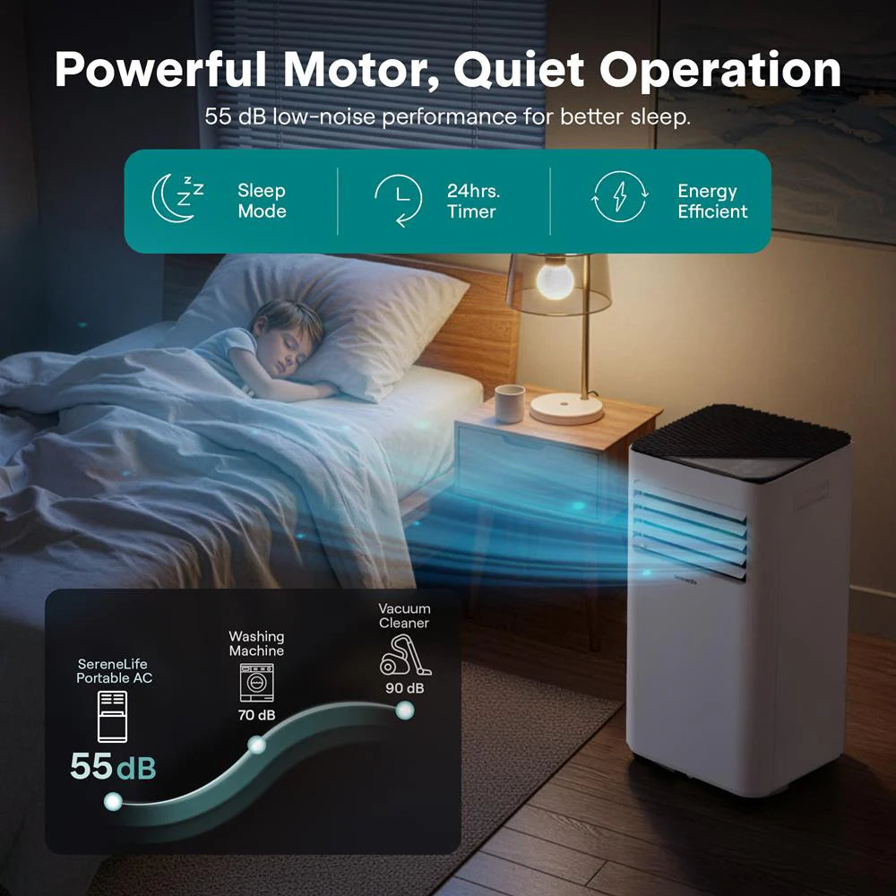 Portable Air Conditioner 10000 BTU Efficient Cooling Dehumidifier White