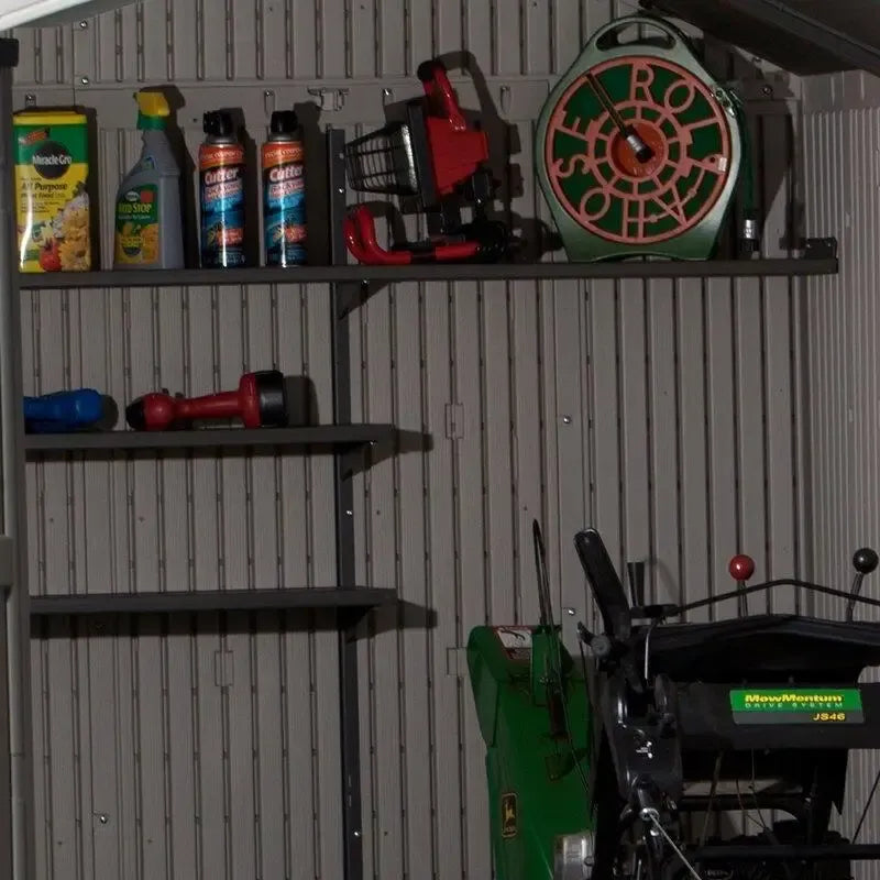 8' wide x 15' deep plastic storage shed