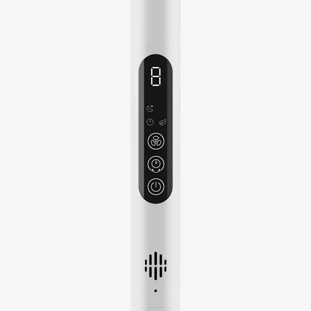 AirFlo™ Slim 43" Hybrid Pedestal Fan - Ultra- Quiet Air Circulator - White/Grey