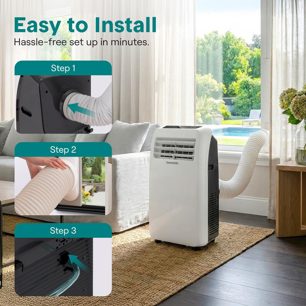 Portable Air Conditioner 12,000 BTU Efficient Cooling/Heating, White