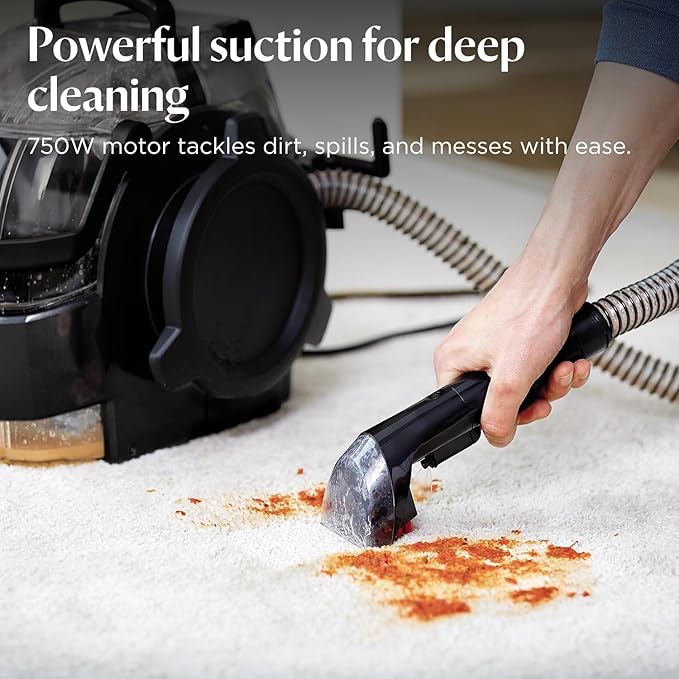 BISSELL SpotClean Pro Portable Carpet & Upholstery Cleaner – 750W Deep Stain Remover for Pets, Spills, Sofa & Car, Large 2.8L Tank (1558E)
