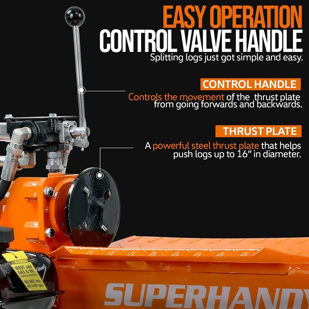 Super Handy GUO077 Portable 20 Ton Gas Powered Log Splitter