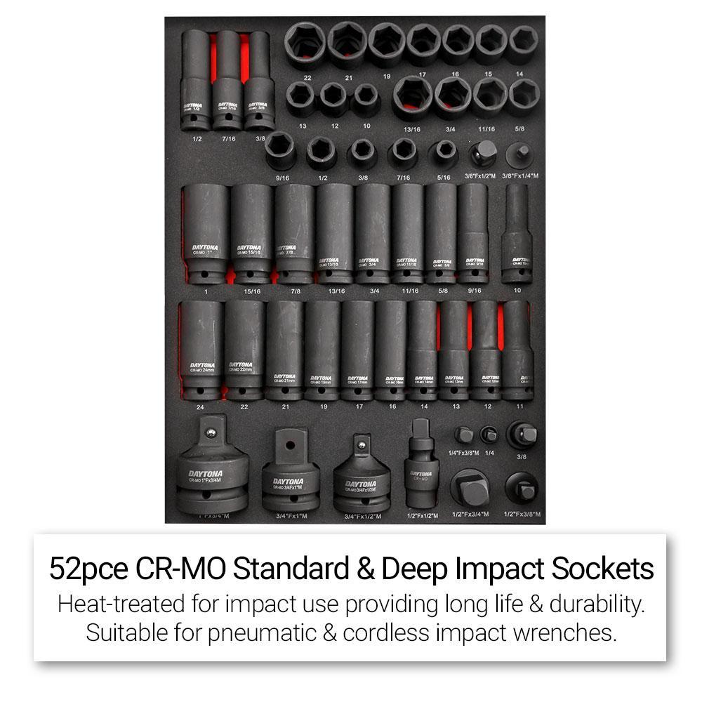 Daytona 655 Piece Mechanical Tool Set with 43" 12 Drawer Red Roller Cabinet