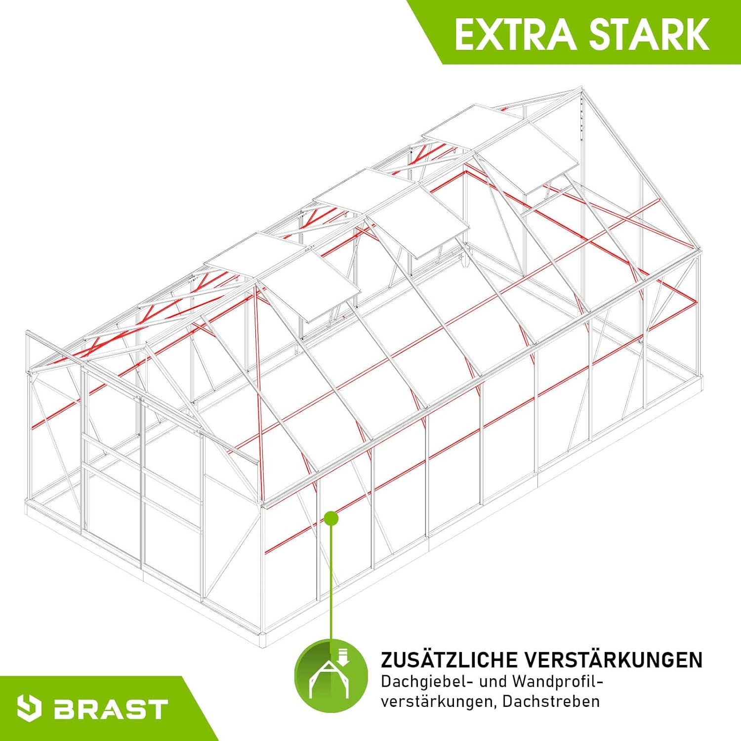 BRAST Premium Aluminum Greenhouse with Base – Weatherproof, Rustproof, TÜV Certified, Multiple Sizes Available