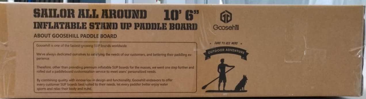 Goosehill Inflatable Stand Up Paddle Board, Premium SUP Package, 10' Long 32" Wide 6" Thick, Patterns Open for Customization