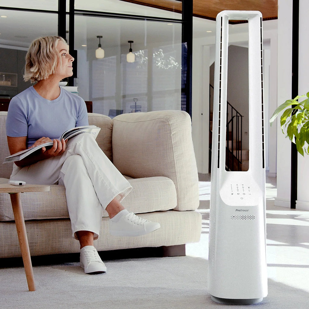 40" Bladeless Tower Fan with Smart App Control - White