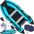 KESSER® Inflatable Boat 3.20 m for 4 People - Wave Motor Suitable Leisure Boat Paddle Boat Motor Boat Fishing Boat - with 2 Benches - Aluminium Base Paddle Pump Repair Kit & Bag Inflatable PVC