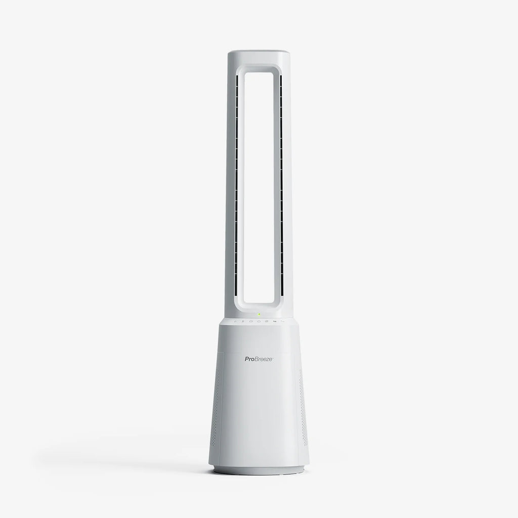 OmniAir 41" Premium Bladeless Tower Fan and Air Purifier - White