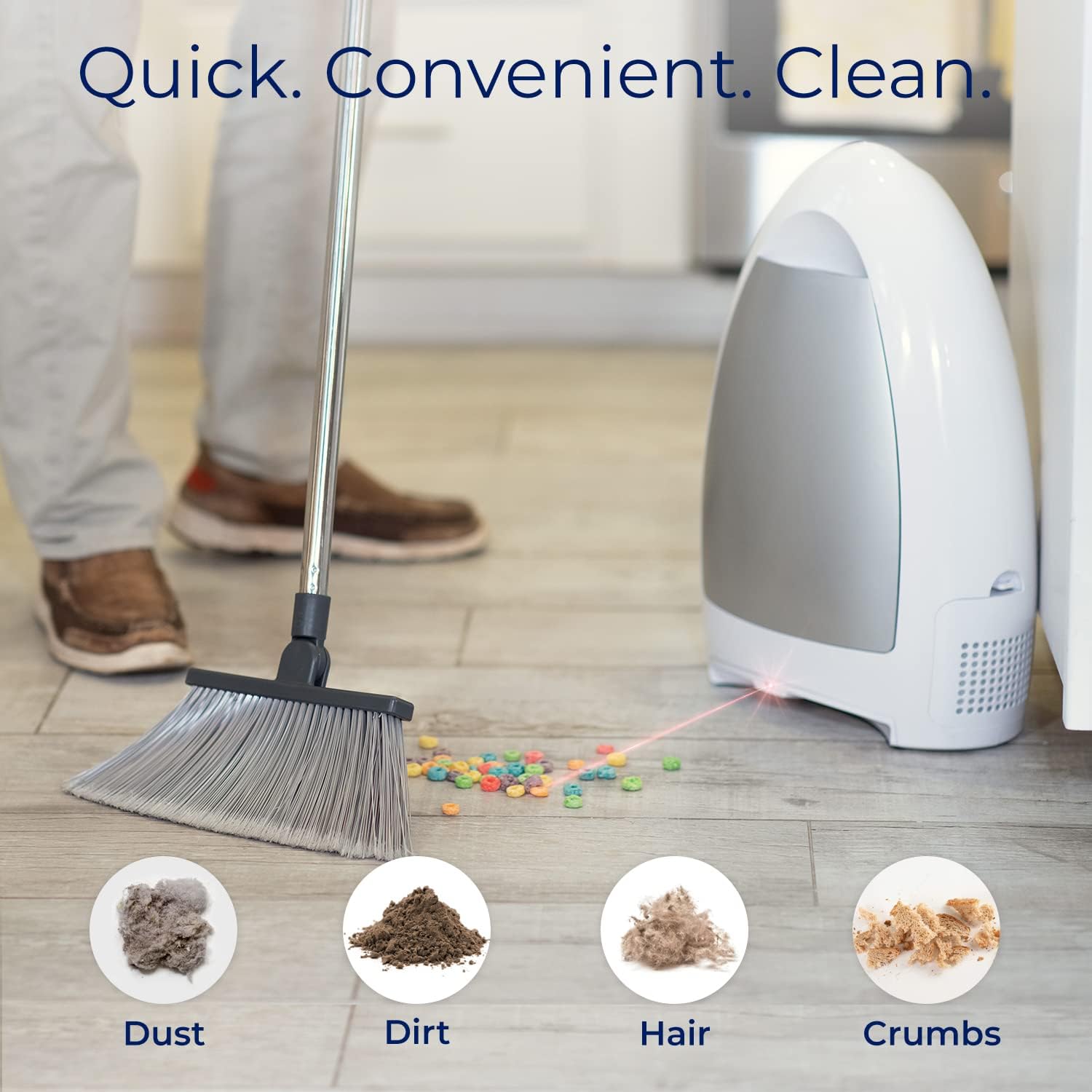 EyeVac Home Touchless Vacuum Automatic Dustpan - Great for Sweeping Pet Hair Food Dirt Kitchen - Ultra Fast & Powerful, No More Bending Down, Bagless, Corded, Automatic Sensors, 1000 Watt