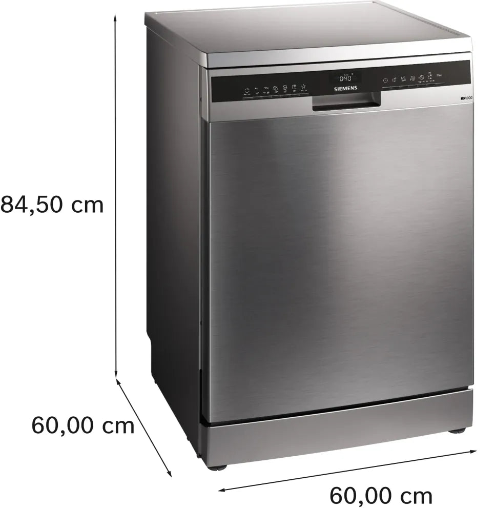 Siemens SN23EI03ME iQ300 Freestanding Dishwasher, 60 cm, Brushed Stainless Steel with Anti-Fingerprint Finish