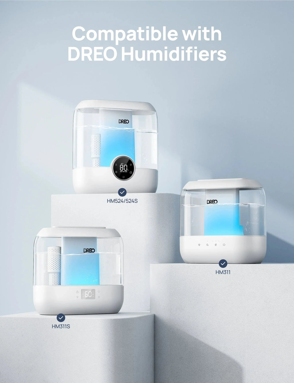 Demineralization Cartridge for Humidifiers - 3 - Pack, Compatible with Dreo Humidifiers 311/311S/524/524S/306/306S/409S/420S/321/312