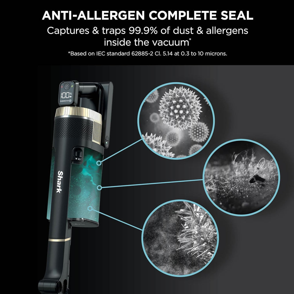 Shark Stratos Cordless Pet Stick Vacuum – Clean Sense IQ, Anti Hair Wrap, Anti-Odour, 60-Min Runtime, Removable Battery (Charcoal/Brass)