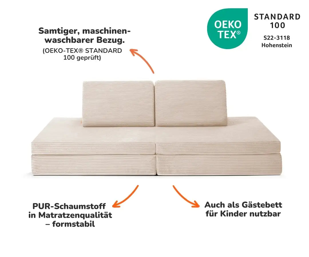 Das gemütliche und kreative Spielsofa für deine Kinder.