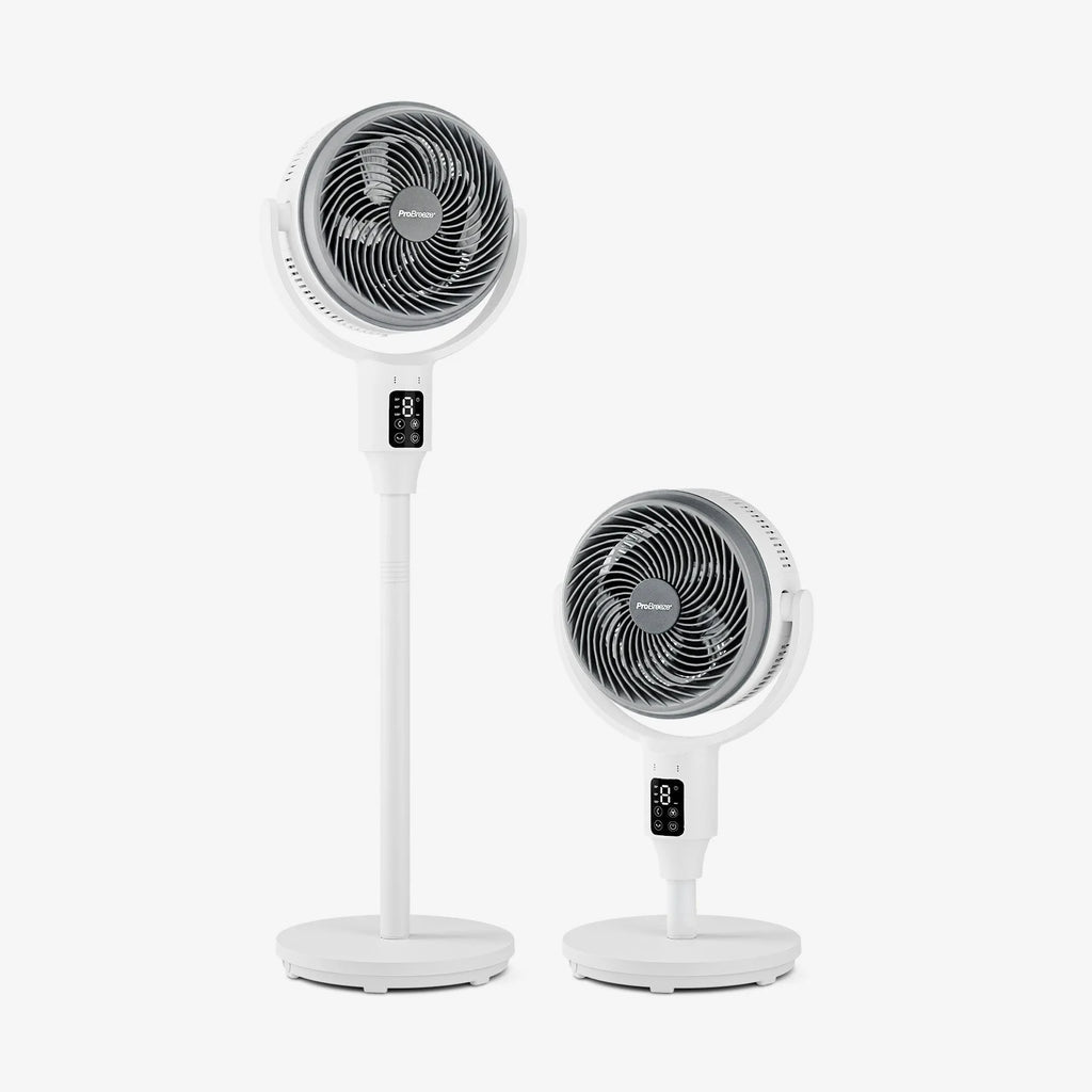 AirFlo™ 43" Hybrid Pedestal Fan - Ultra-Quiet Air Circulator - White/Grey