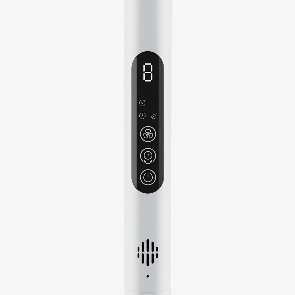 AirFlo™ Slim 43" Hybrid Pedestal Fan - Ultra- Quiet Air Circulator - White/Black